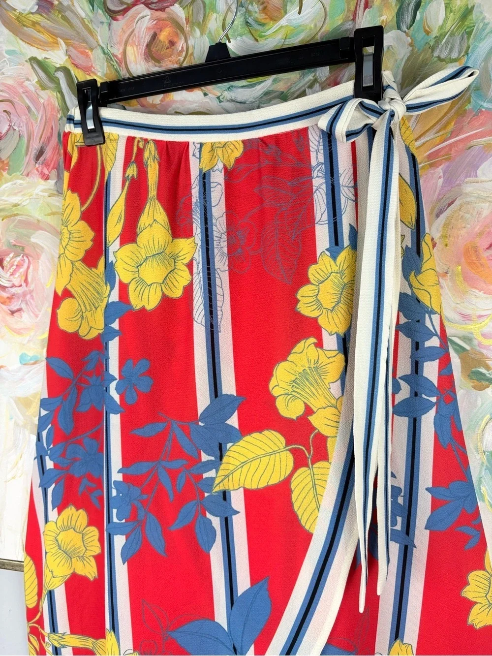 Flying Tomato Floral Wrap Skirt Asymmetrical Boho Vacation S